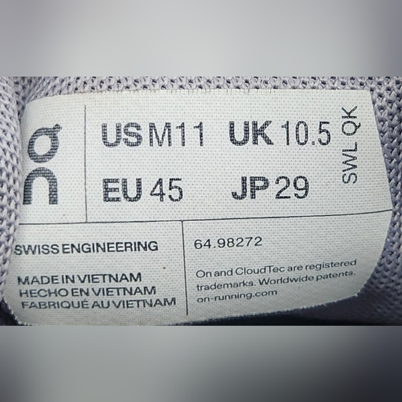 On Cloudvista Alloy Mint Running Trail Shoes Men's Size 11 - Picture 9 of 9